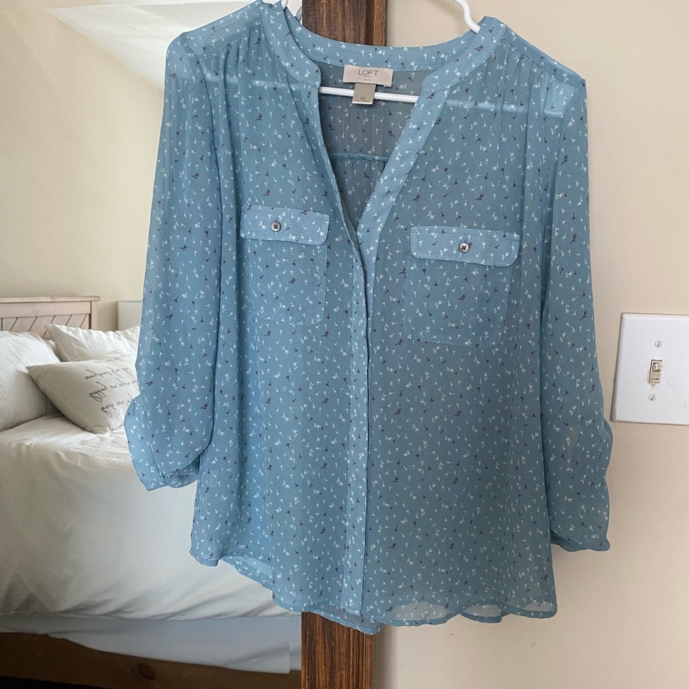 Blue Ann Taylor LOFT blouse